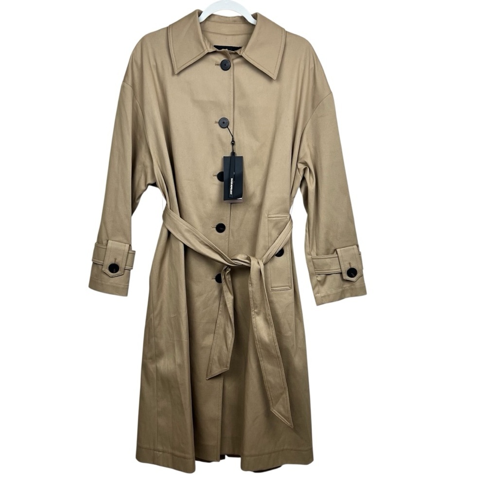 Massimo Dutti Trench Coat with Belt in Camel Water Repellent M Women’s - Picture 3 of 9